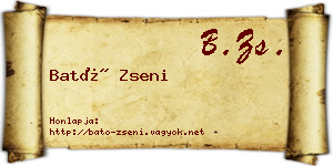 Bató Zseni névjegykártya
